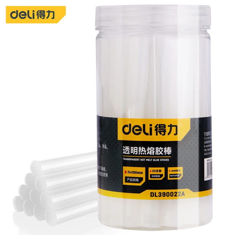 

Deli Hot Melt Glue Stick 22 PCS/Set 11x100mm EVA Material DIY Tools Hot Melt Glue Gun Accessories Repair Tool Accessories