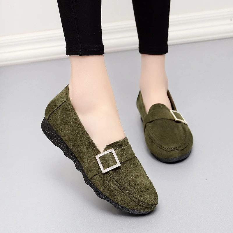 women's shoes in the spring and autumn flat breathable soft bottom anti-slip leisure work shoes black round head doug