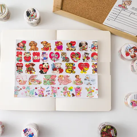 1 st/1 parti Washi Masking Tapes Djur Jordgubbstårta Dekorativ Självhäftande Scrapbooking DIY Papper Japanska Klistermärken 5 m 10 best sales jordgubbs-washitejp - №6