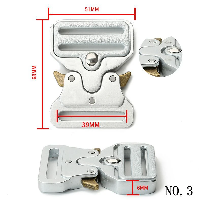 38mm Taktischer Gürtel für Herren Robuster Nylon-Hüftgürtel mit Silberschnalle Unisex Designer-Jeansgürtel für Damen – Detail 1