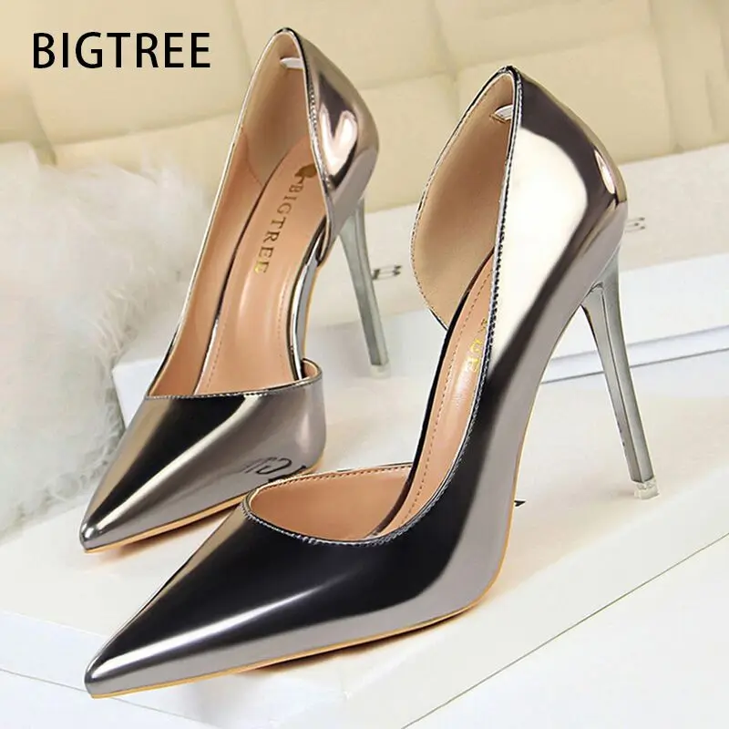 BIGTREE Shoes Sexy Woman Pumps Patent Leather High Heels Plus Size 43 Women Shoes Heels 2024 Stiletto Ladies Shoes Wedding Shoes