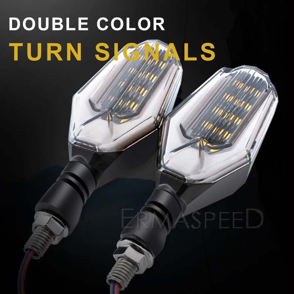 Universal LED Motorcycle Turn Signals Lights Flasher IPX6 Blinker Amber Signals Daytime Light Moto Indicator Lamp Accessories