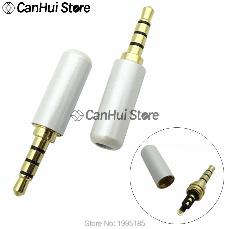 1PCS High quality 3.5mm Plug Audio Jack 4Pole Gold-plated Earphone Adapter For DIY Stereo Headset Earphone/Repair Earphone