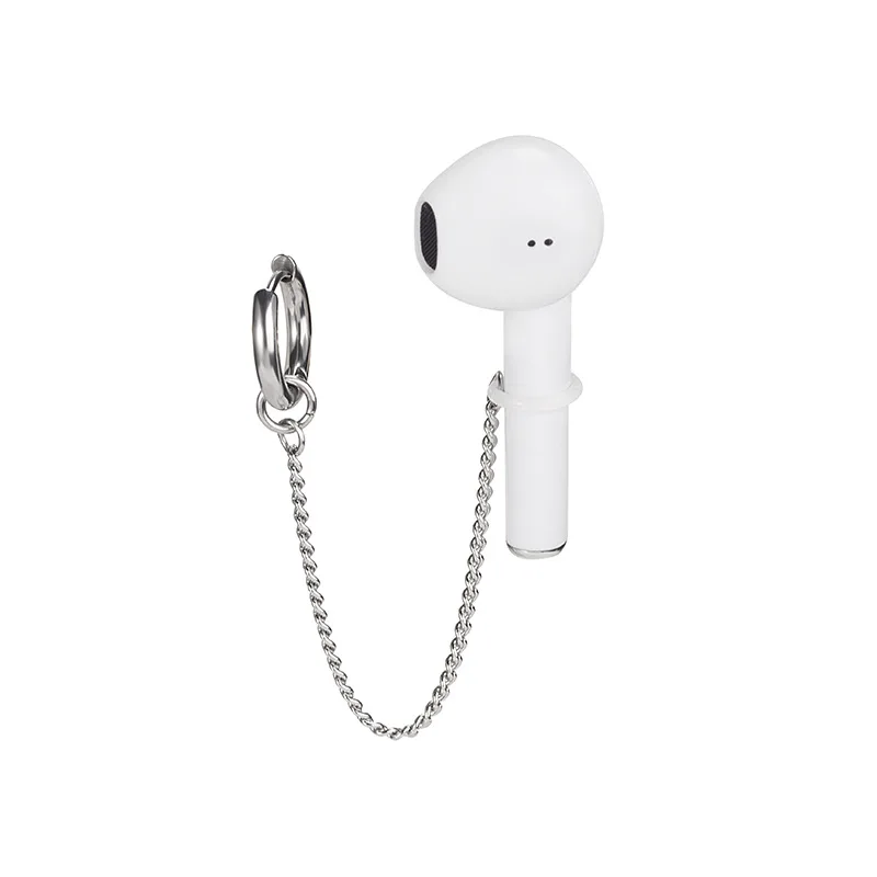 2020 creative airpod earphone earrings prevent earphones from falling and losing stainless steel chain pendant earrings unisex