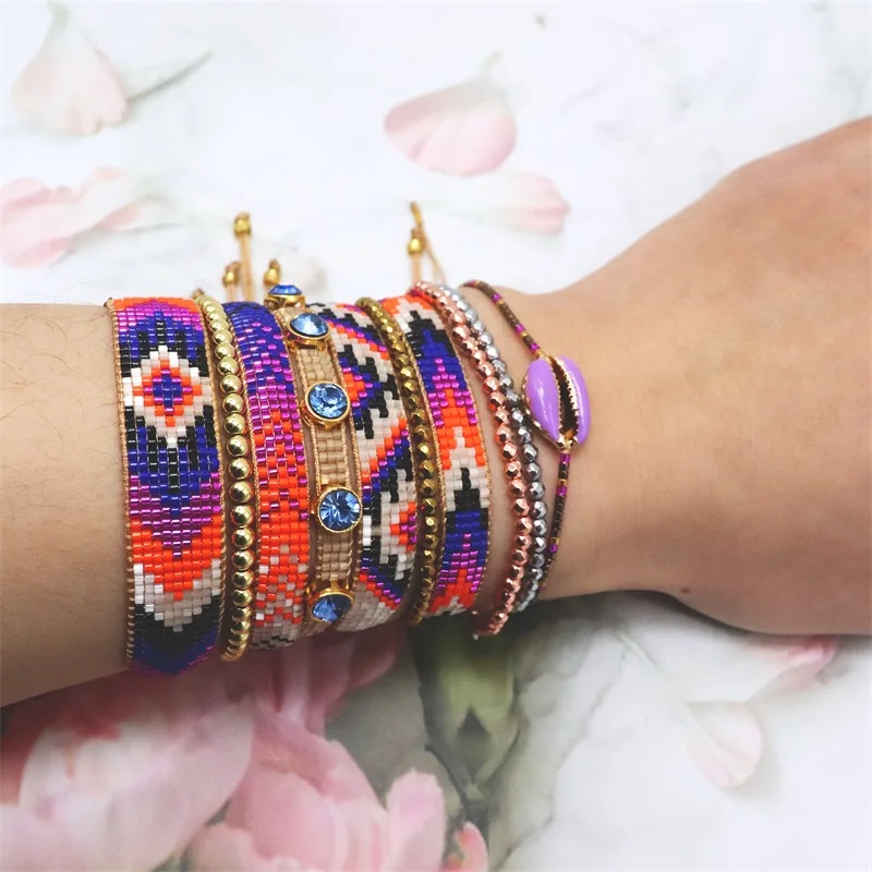 

ZHONGVI Miyuki Seed Beads Bracelets 2021 Lucky Jewelry For Women Evil Eye Bracelet Summer Beach Jewellery Gift for Best Friends