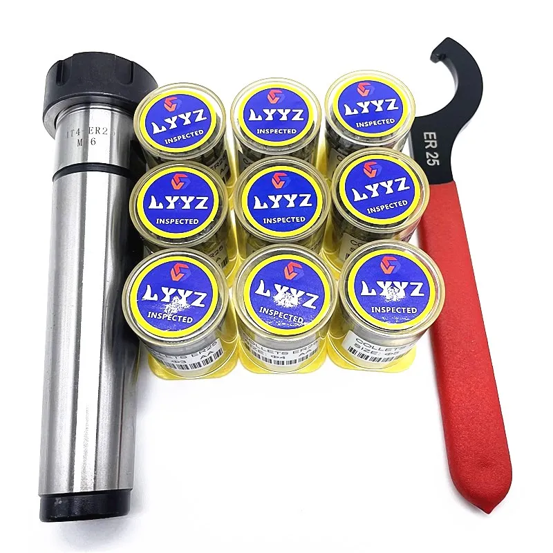 ER25 9PCS Precision 0.008ฤดูใบไม้ผลิ Collet + 1PCS MT2หรือ MT3หรือ MT4 ER25 Morse ผู้ถือเครื่องมือ + 1PCS ER25ประแจ