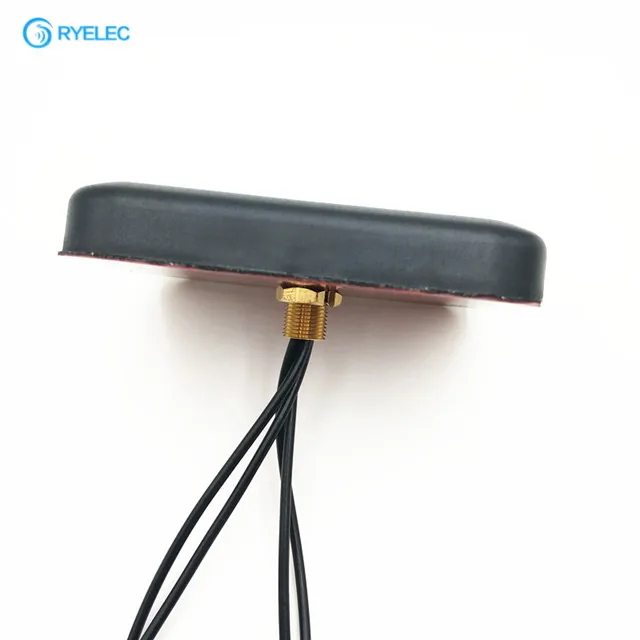 Big Size 107*86*17.5mm Wifi Gps 2*Lte Combo Square Base Mount Screw Car Antenna With Cable And Sma Uhf Male Connector