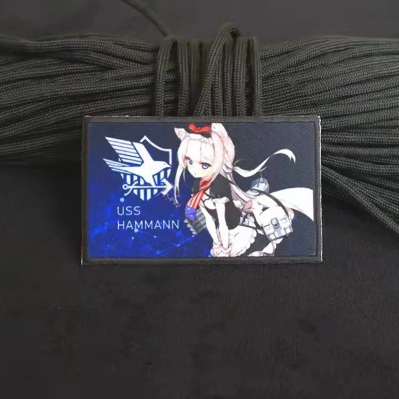 Azur Lane Anime Game Patch Military Tactical Girl Printing Pattern Cloth Sticker Game Peripheral DIY Clothes Decoratio