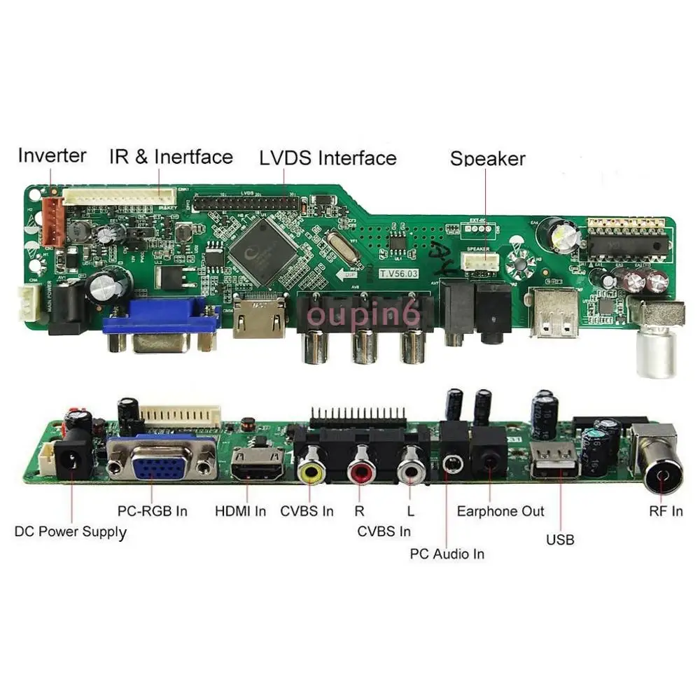 kit for 30Pin 1366*768 LVDS DIY VGA AV USB B156XW01 LP156WH1 M156NWR1 N156B3 1CCFL LCD monitor controller board HDMI-compatible