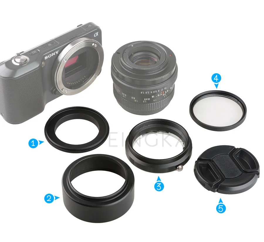 Metal Camera Lens Reverse Adapter Ring Macro Extension Tube for Sony A6300 A6400 A6500 A5100 A5000 A9 A7 A7R II A7S NEX7 E-mount