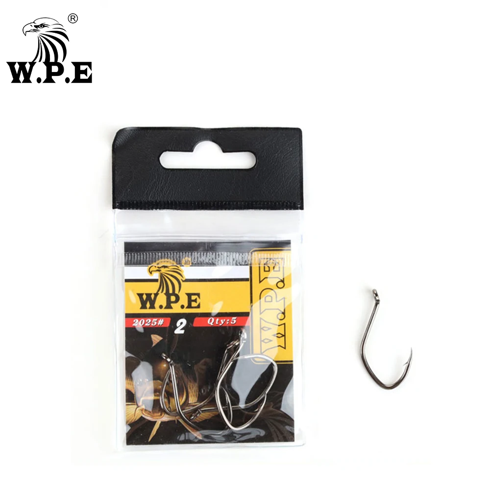 W.P.E Brand Catfish Hook 5-10pcs/pack High-Carbon Steel Fishing Hook 2#-12# Very Sharp Hook Barbed Catfish Hook Fishing Tackle