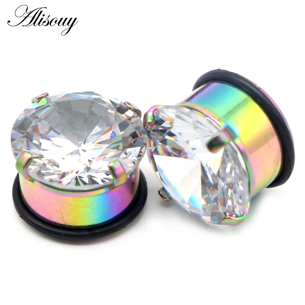 Simple Ear Plug Tunnel Zircon Earring Expander