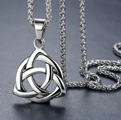 Fashionable Personality Celtic Knot Trinity Men\\'s Simple Pendant Necklace Trendy Punk Party Jewelry