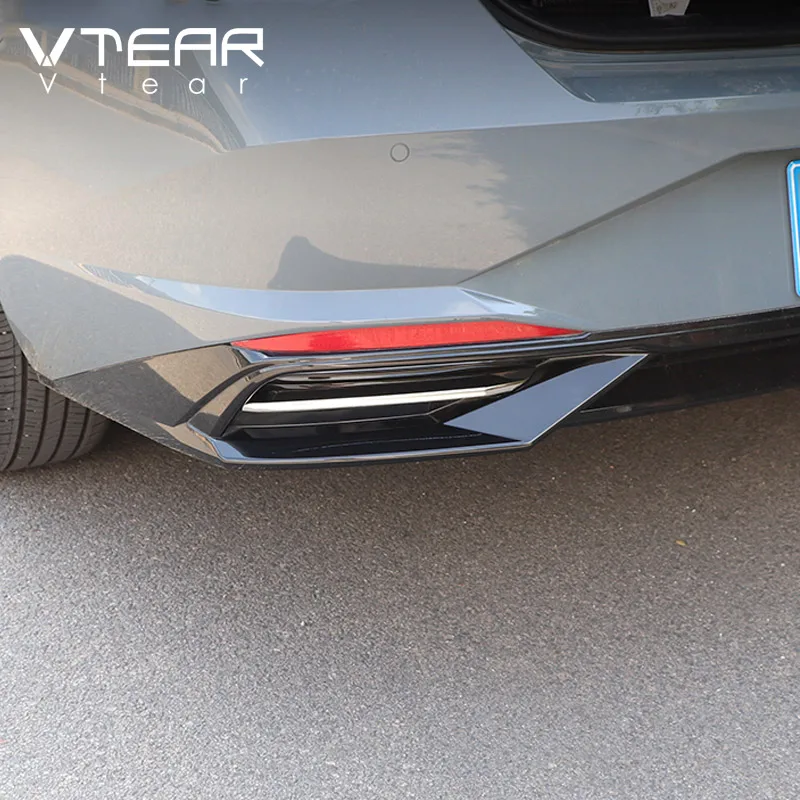 Vtear-Aço Inoxidável Car Bumper Trim Traseiro, Cauda Falsa, Estrutura da Garganta, Trim Styling, Acessórios Exteriores para Hyundai Elantra, 2021