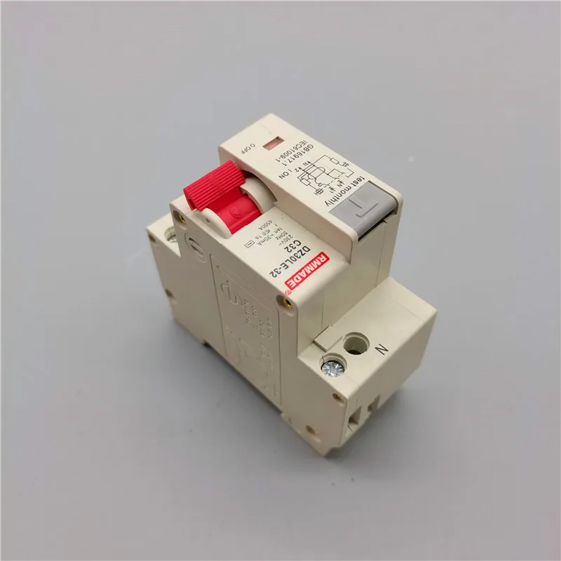 Small Household Leakage Protector DPN Air Switch DZ30LE-32 2P 1P+N Dual-in, Dual-out, Dual-wire 16/20/25A Mini Circuit Breaker