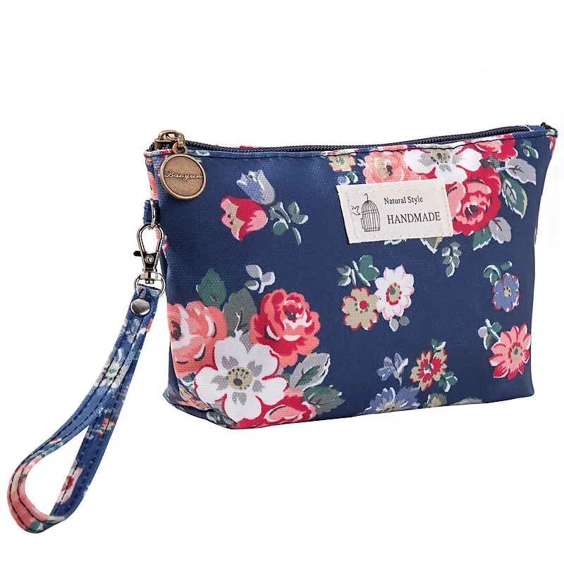 

New Flower Waterproof Cosmetic Bag Bird Pattern Women Travel Storage Bag Toiletries Organizer Portable Make Up Bag For Female