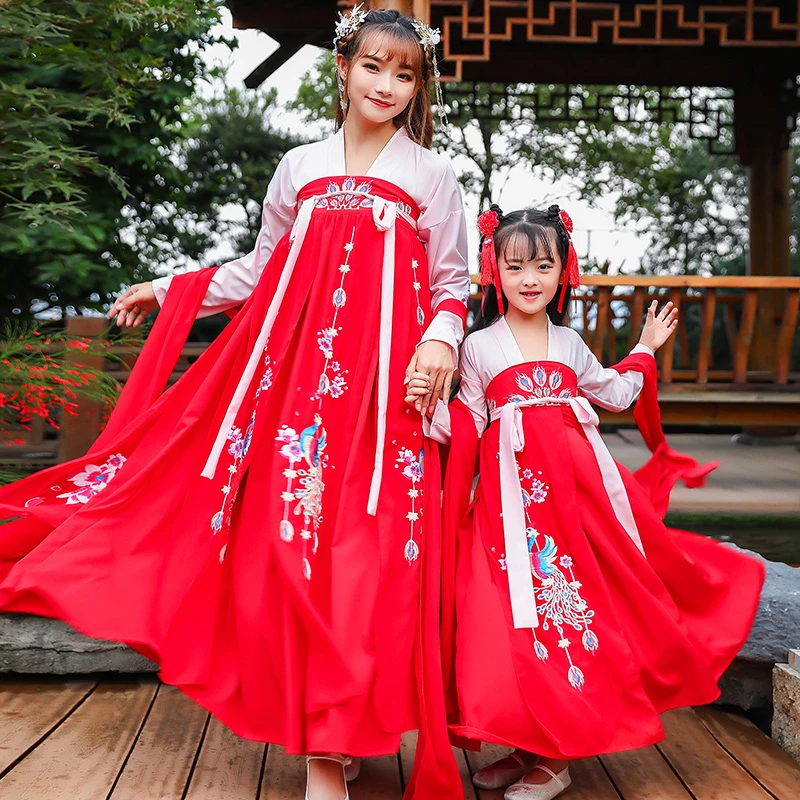 Hanfu parent-child costume costume girls Hanfu super fairy elegant Princess Dress new Chinese skirt long Hanfu women daily hanfu