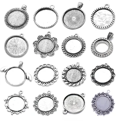 10pcs/lot 25mm Cabochon Base Charm Pendant Bezels Setting For Pendant Necklace DIY Jewelry Making Crafts Accessories Findings