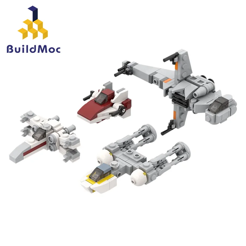 211 PCS Micro Fighters Tie Aircraft Collection Toy Boutique Out Of Print Building Blocks Bricks Set Educational Kids Gift