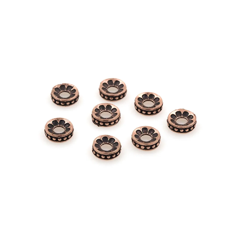 10pcs Antique Flat Round Spacer Beads, Beaded Accessories, DIY Jewelry Bracelet Necklace Production Supplies 7.2x2.2MM