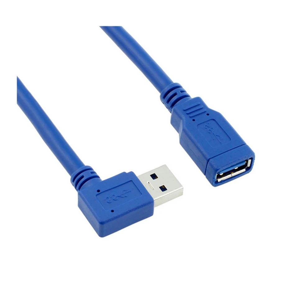 Przedłużacz USB kąt prosty 90 stopni i kąt lewy męski do żeńskiego 1FT 3.0 USB typ A rozszerzenie 0.3M dla komputera PC laptop