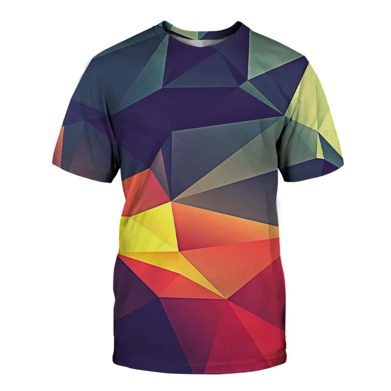 New 3D Geometric Creativity Pattern t shirt for men Summer Fashion Casual Handsome Print T-shirt Trend harajuku Hip Hop t-shirts