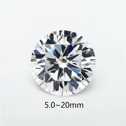 Size 5mm 8mm 10mm (5~20mm) AAAAA Round Brilliant White Larger Cubic Zirconia Stones Loose CZ Gems For Jewelry DIY Making