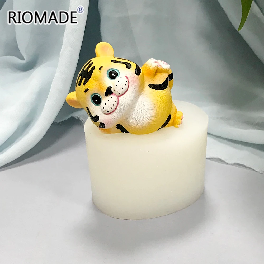 HOT New Year Cute Tiger Silicone Mold Chocolate Dessert Baking Fondant Cake Decorating Tools DIY Gypsum Ornaments Making Mould