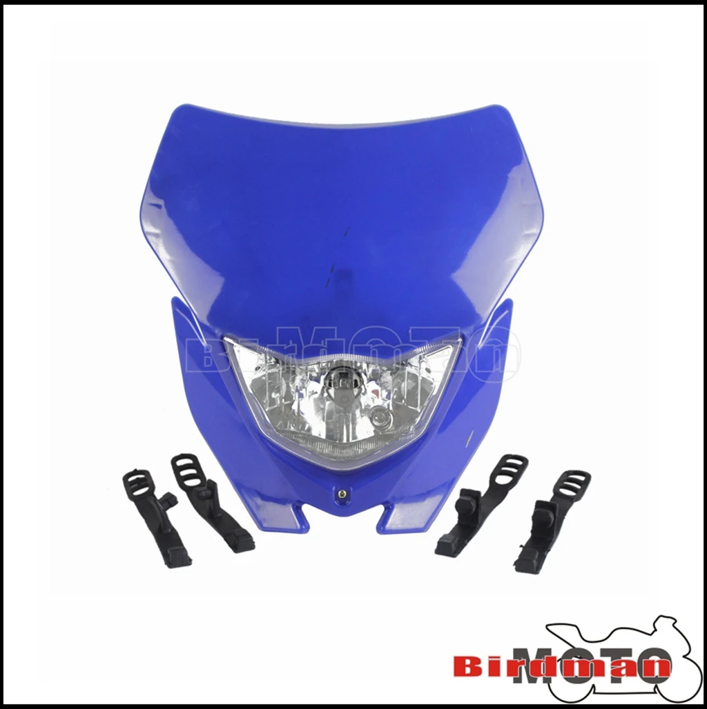 12V 35W Universal Dual Sport Head Light For Yamaha YZ TTR WR XT MX WR 250R 450F 85 125 200 H4 Bulb Motocross Head Light Headlamp