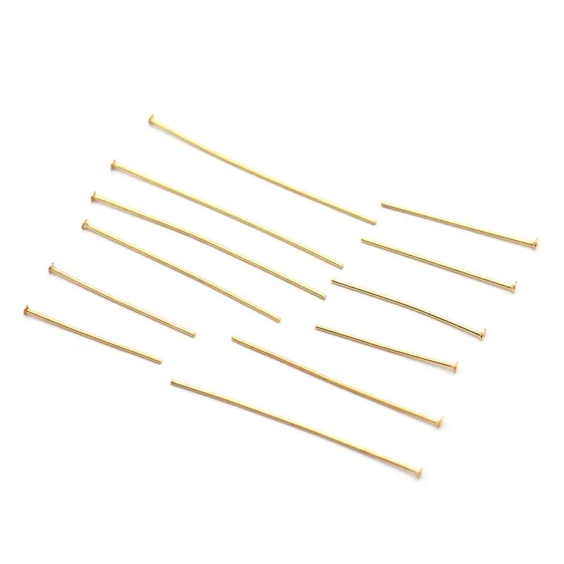 100Pcs/Lot 0.5mm Stainless Steel Hypoallergenic 15 20 25 30 35 40mm Flat Head Pin Needle Connector for DIY Jewelry Accessories