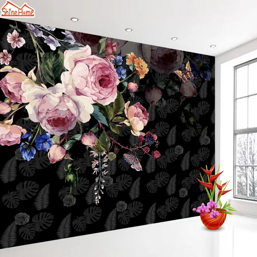 

Custom Peel and Stick Optional Modern Flower Photo Wallpapers for Living Room Girl Rose Contact Wall Covering Papers Home Decor