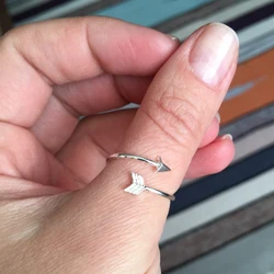 SMJEL Vintage Arrow Rings For Women Ladies Elegant Finger Ring Adjustable Size Prsten Friend New Year Gift
