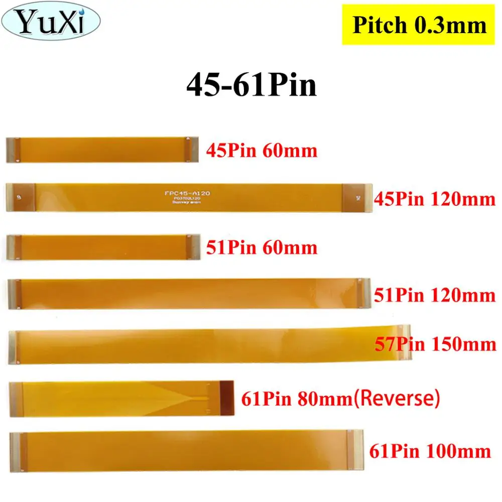 

YuXi 60 80 100 120 150 mm 0.3mm Pitch Type A MiPi 45 51 67 Pin FPC Cable FFC Line Cable Gold plated Line Wire