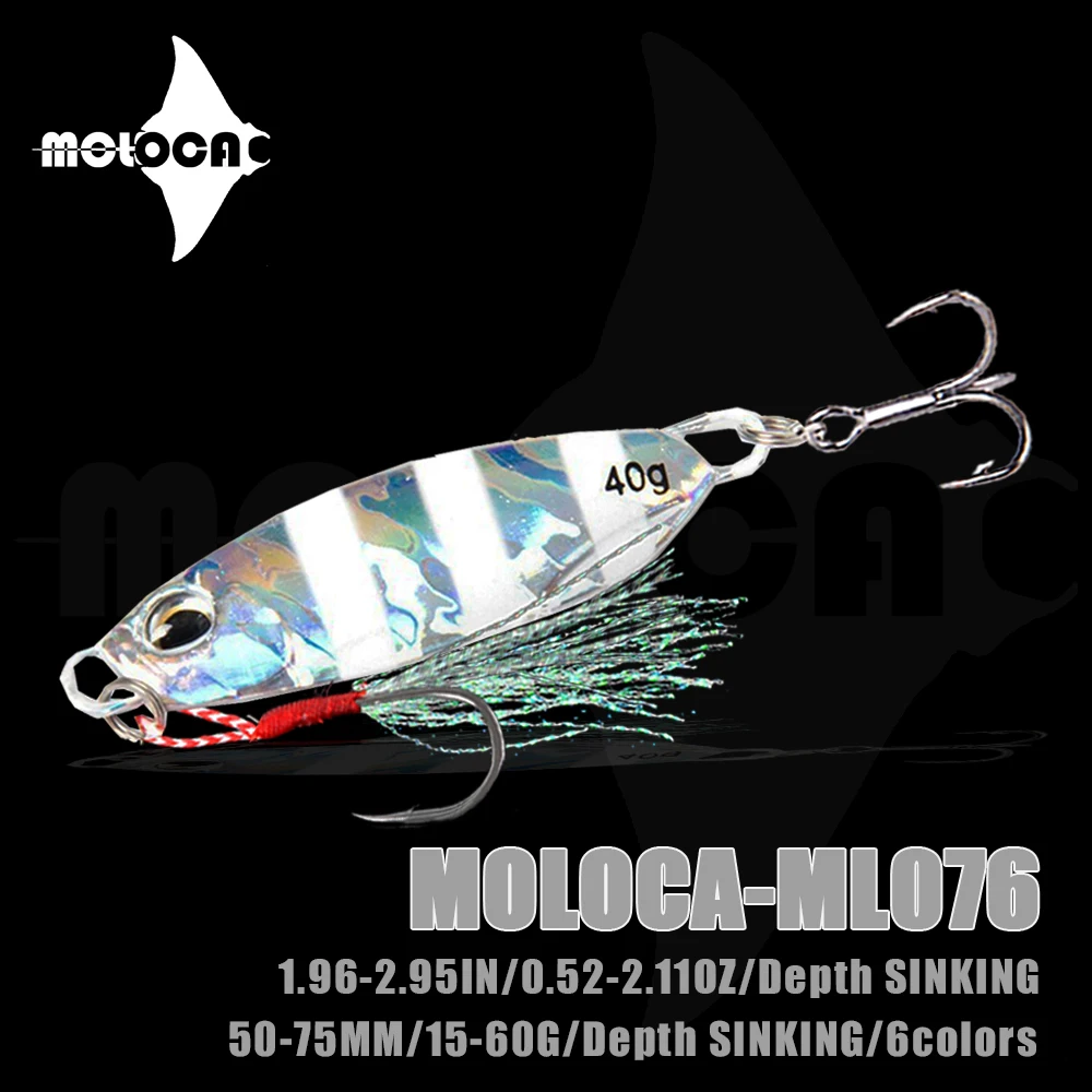 

Jig Fishing Lure Weight 15-60g Metal Jigging Bass Sinking Bait Holographic Isca Artificial Pesca Accesorios Mar Carp Fish Leurre