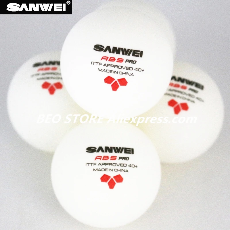 SANWEI-Balle de tennis de table 3 étoiles ABS 40 + PRO, nouveau matériau en plastique, approuvé par l'ITTF