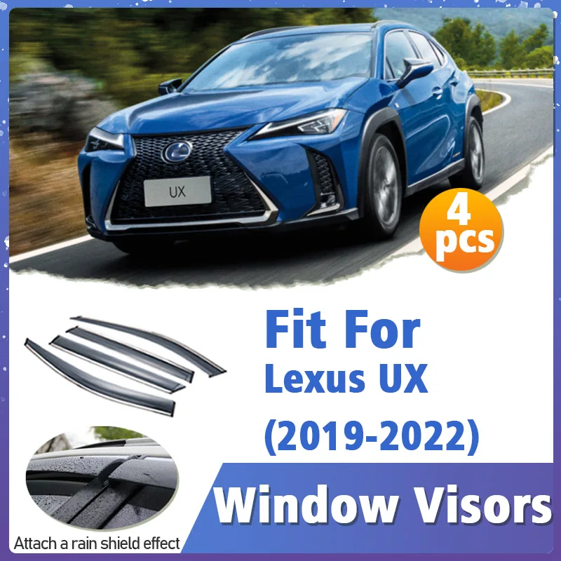 

Window Visor Guard for Lexus UX 2019-2022 4pcs Vent Cover Trim Awnings Shelters Protection Sun Rain Deflector Auto Accessories