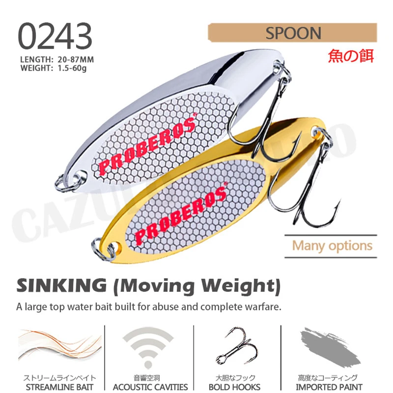 Sinking Metal Spoon Fishing Lure Accesorios Isca Artificial Weights 1.5-60g Bait Bass Articulos De Pesca Carp Fish Tackle Leurre