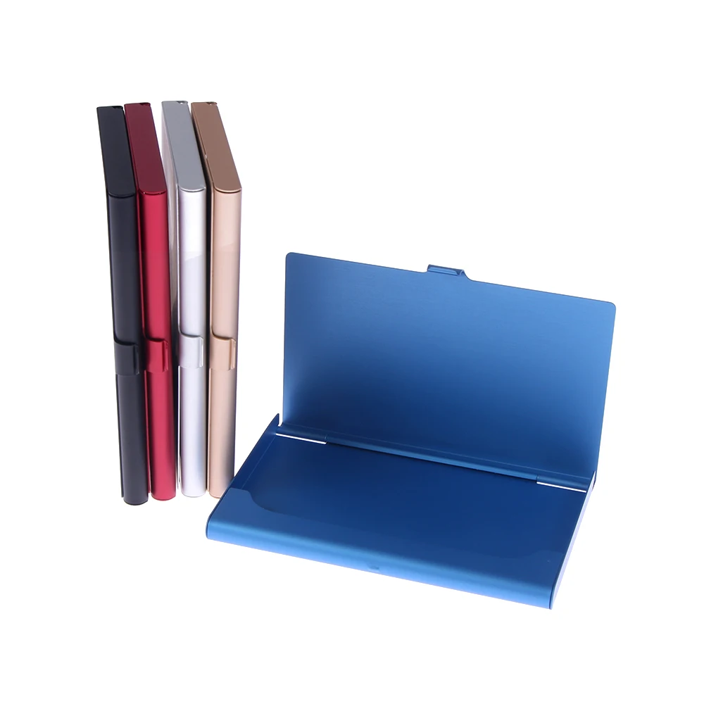 Portable Business Card Case Creative Casual Aluminum Metal Box Cover Credit Men Business Card Holder Metal Wallet Card Holder