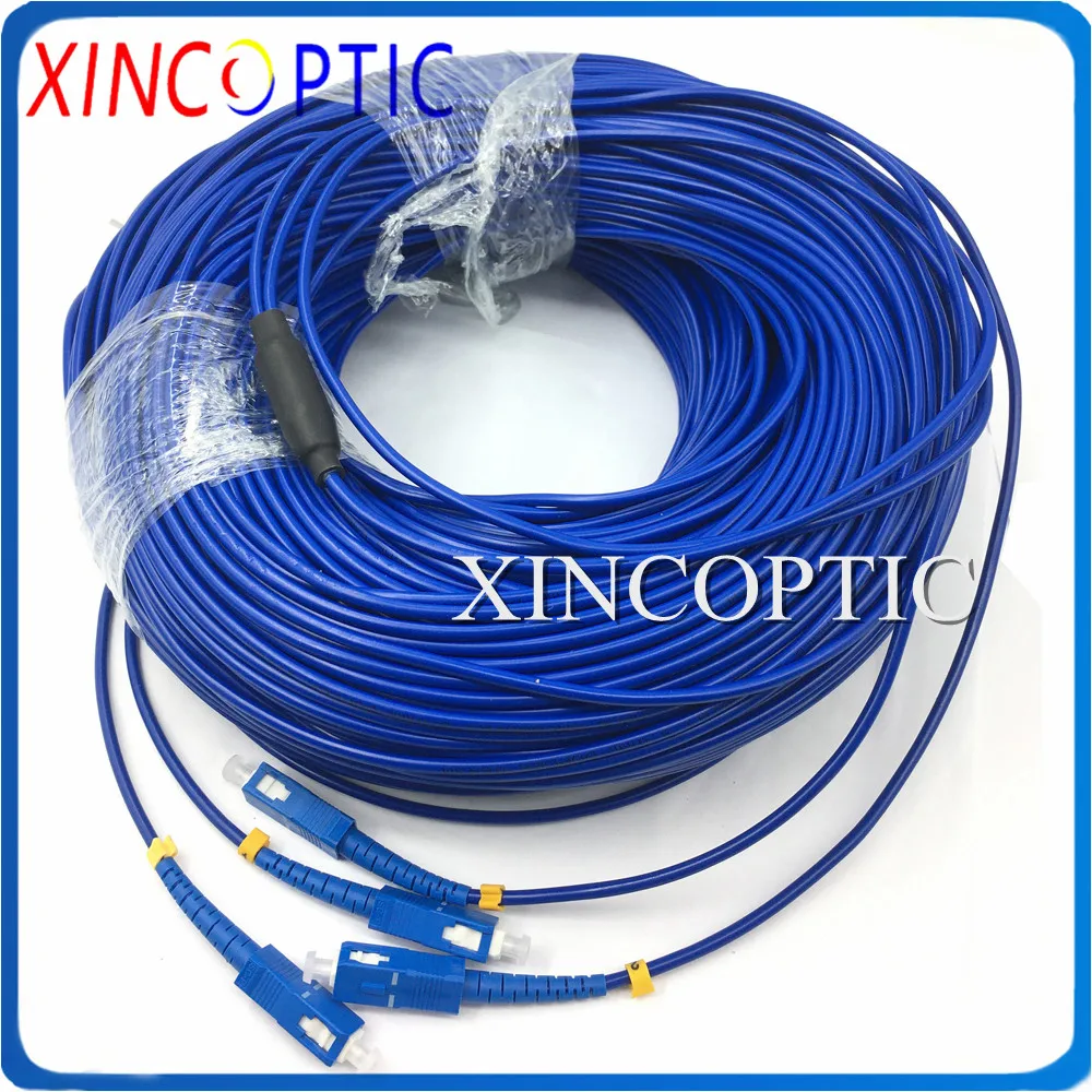 

2Core SM Duplex 150M G657A1,3.0mm PVC Blue Jacket,2C SC/UPC-LC/FC/ST/SC/UPC Duplex Twin Armored Fiber Optical Patch Cord Cable