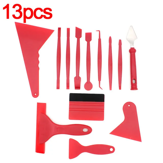 13 piece Set of Tools for Changing The Color of Car Clothes Car Window  Body Gap Film Small Scraper Flannel Glue Removal Knife