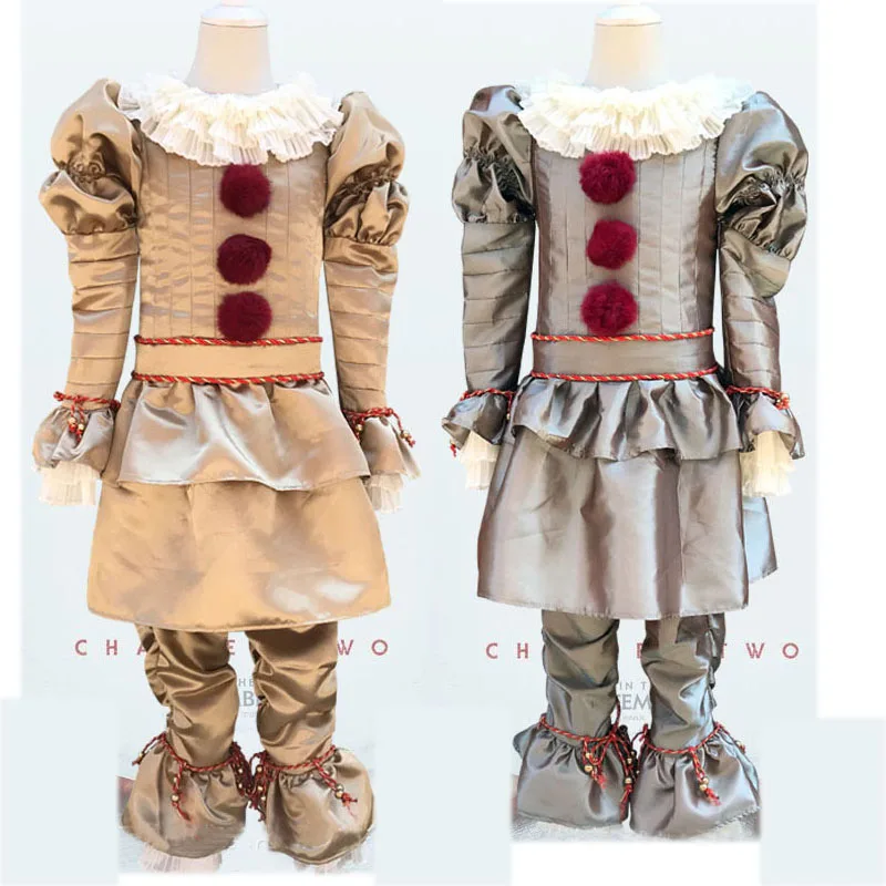 Movie Stephen King's It Pennywise Cosplay Costumes Kids The Clown Clothing Set Children Halloween Uniform Suit Carnival Party