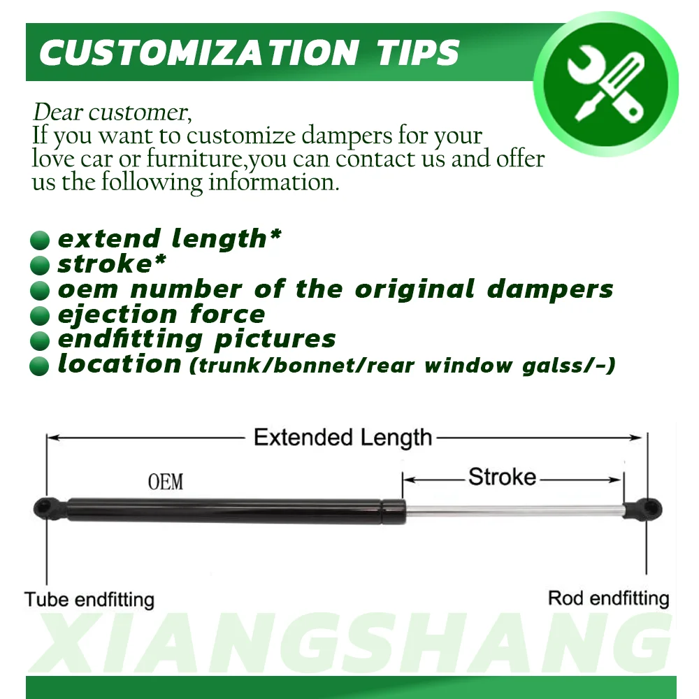 2pcs Customize 900MM 500MM 150N GasStruts Lift Support Damper