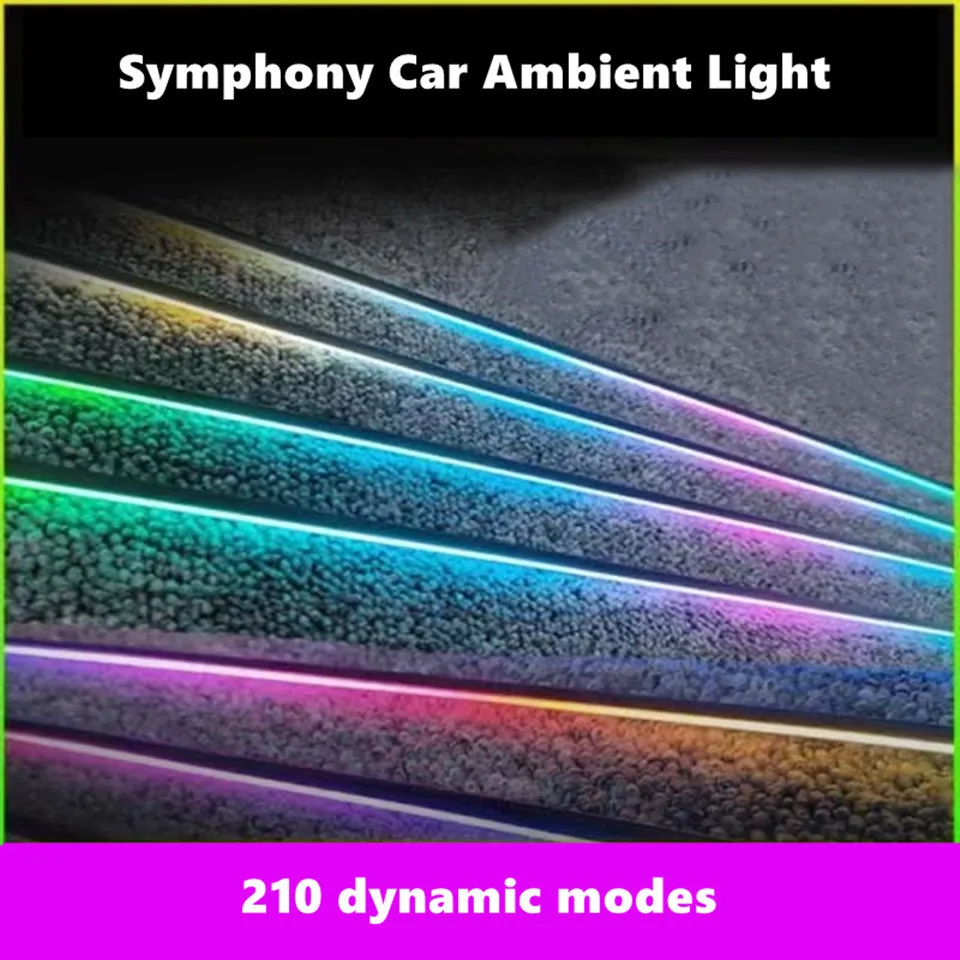 6 in 1 Symphony car Ambient lights RGB car interior Acrylic light guide fiber optic Universal Car decoration atmosphere lights