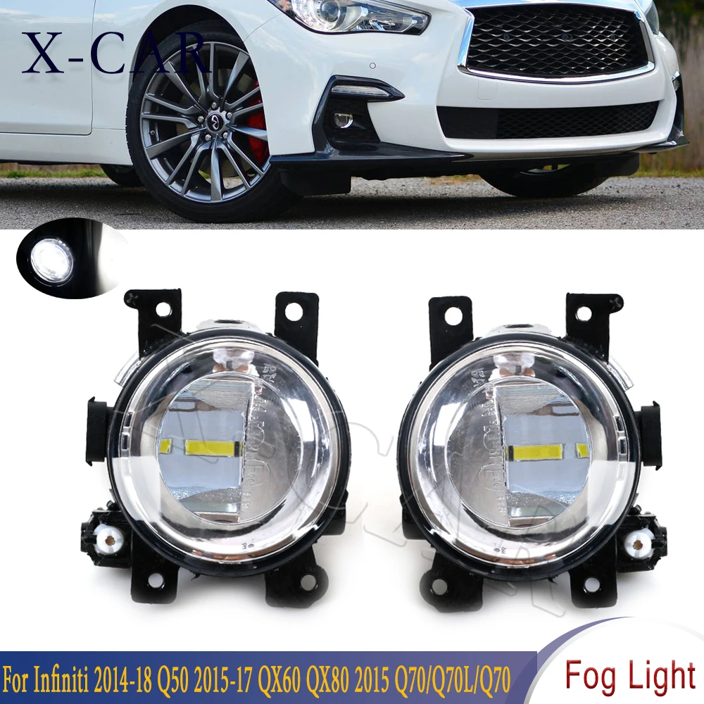 

Для Infiniti 2014-18 Q50 2015-17 QX60 QX80 2015 Q70/Q70L передний бампер светодиодные противотуманные фары 261504 GA0A 261554 GA0A