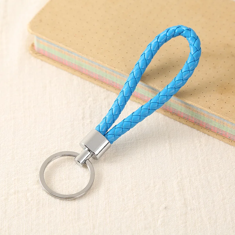 Handwork Weave Leather Keychain Cute Baubles Accessories For Bags Keychain Ring Multicolor Simple Car Keychain  YS-314