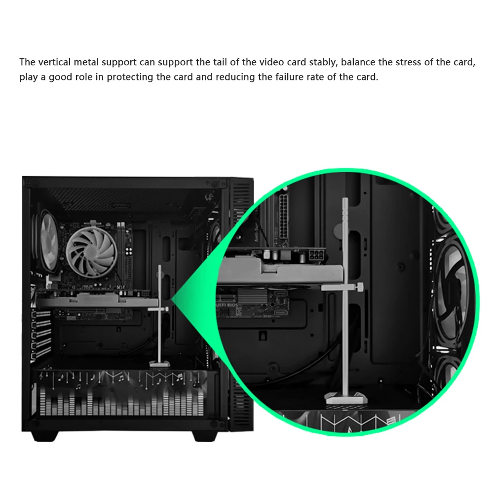 COOLMOON CM-VT192 Graphics Video Stand Aluminum Alloy GPU Support Jack Desktop PC Case Video Cards Holder Bracket Cooling Kit