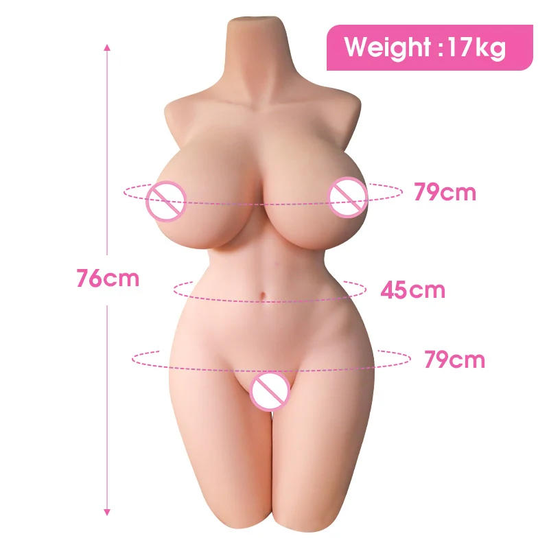 Hanidoll Body Sex Doll 17KG Sex Toys For Men Torso Half Body TPE Realistic Sexy Dall Vagina Big Breast Butt Toys for Adults