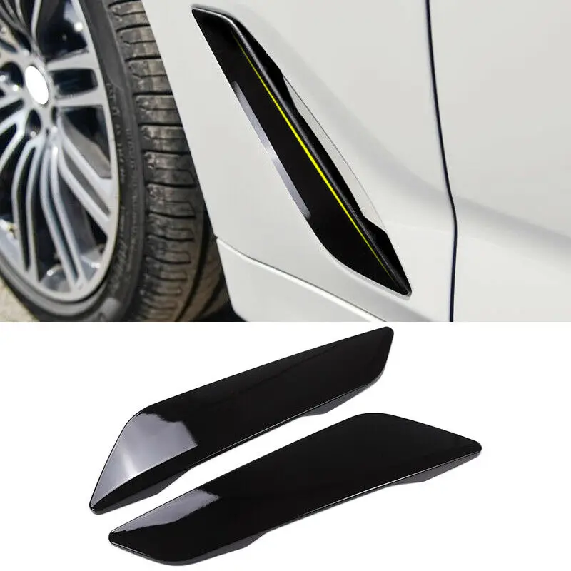 

Black Side Fender For BMW 5 Series G30 2017-2020 2PCS Glossy Black Car Side Wing Air Flow Fender Grill Outlet Intake Vent Cover