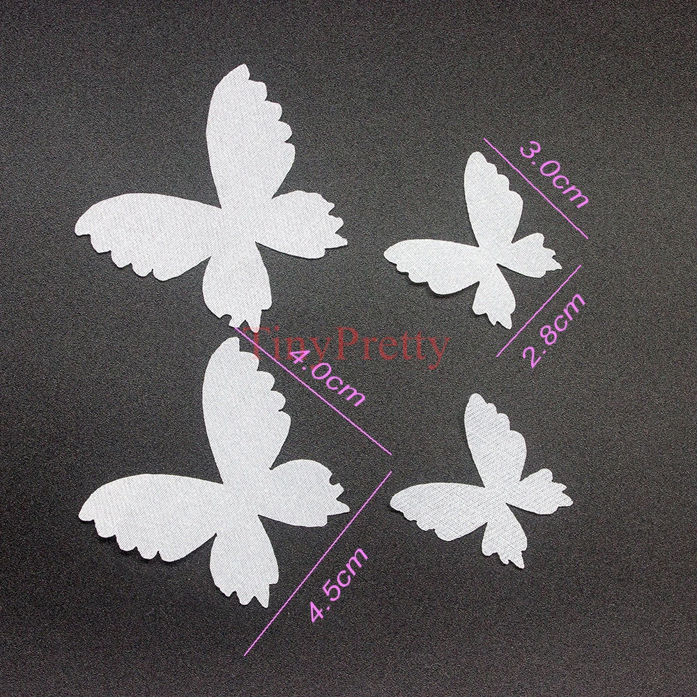 50pcs Solid White Color Organza Butterfly Applique Patches Fabric Butterfly Cutouts Confetti Wedding Bridal Butterflies