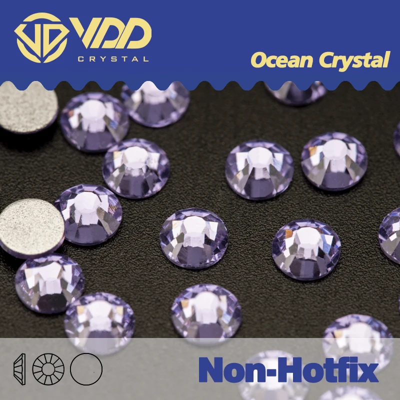 VDD 034 Violet Non-hotfix Glass Stones Crystals Nail Art Parts Rhinestone Diamond Crystal Wedding Accessories Chaton